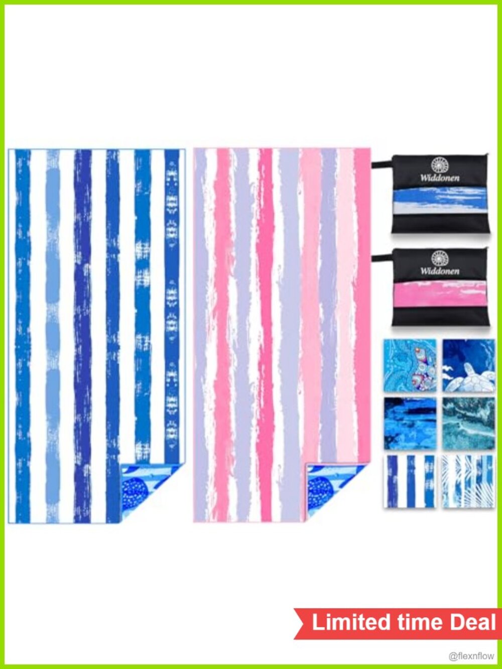 Microfiber Beach Towel Extra Large 2 Pack with Bag Travel Quick Dry Sand Free